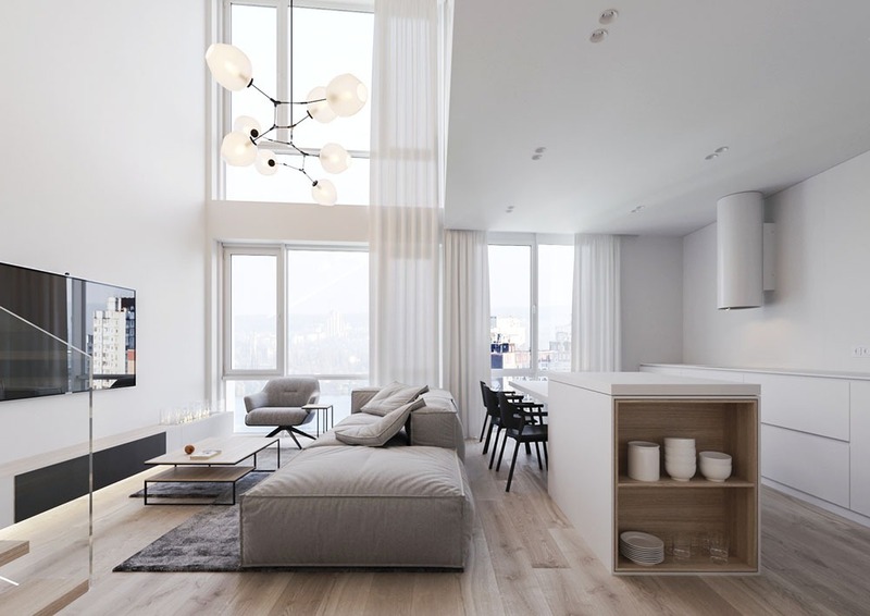 Căn hộ duplex đẹp phong cách tối giản